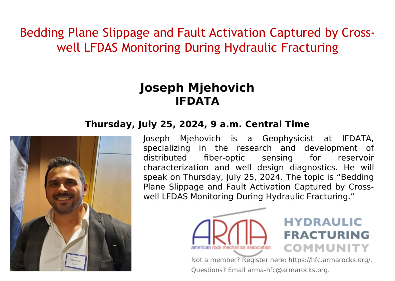 IFDATA Presents at ARMA Hydraulic Fracturing Series